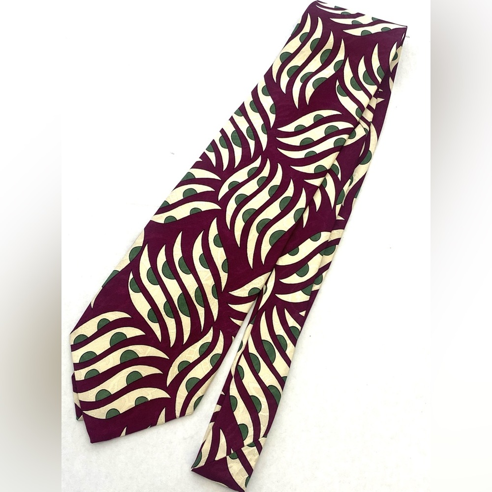 Burberrys of London Burgundy Abstract Silk Necktie